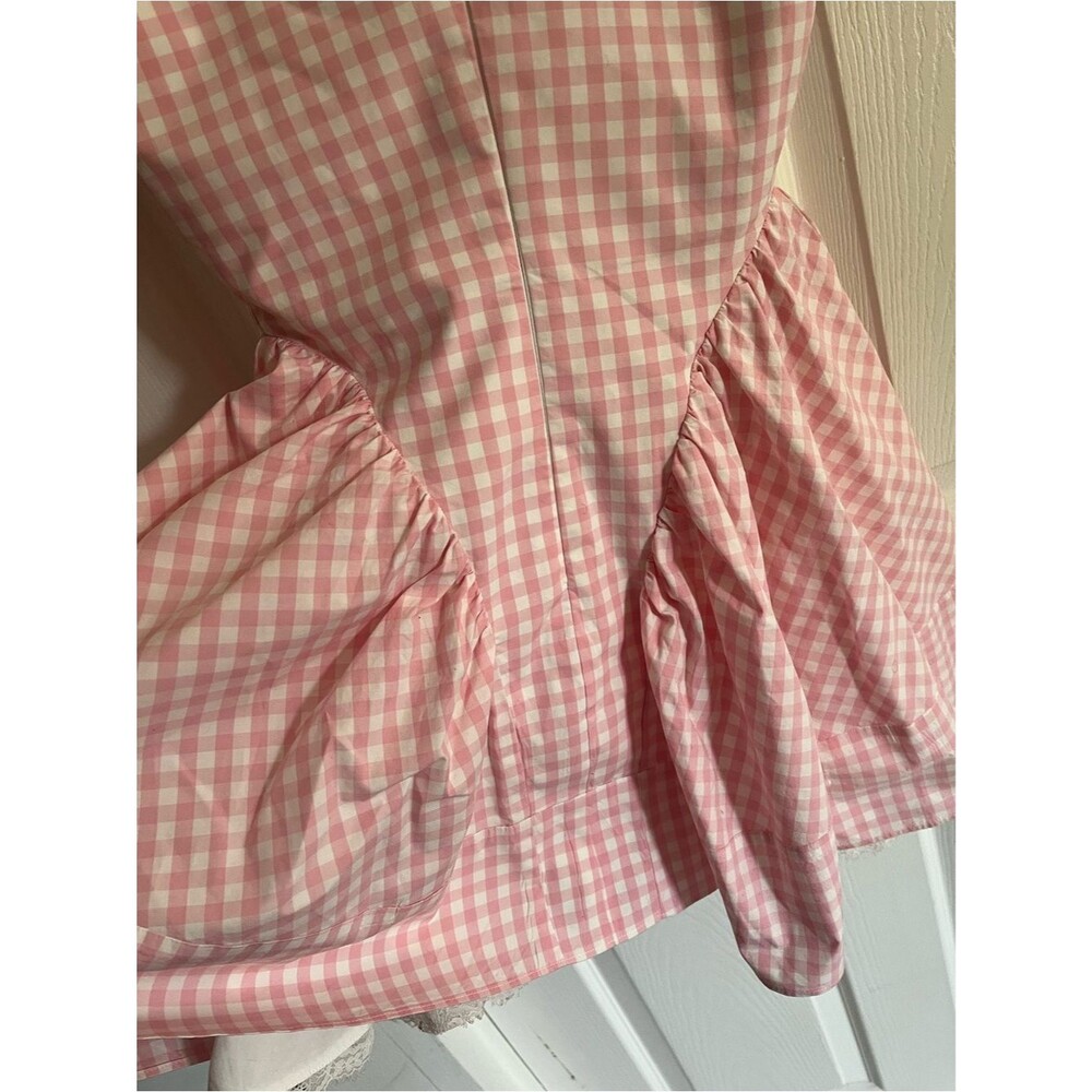 House of CB Mini Dress Pink Gingham Emiliana Short Sleeve size XS - Picture 11 of 12